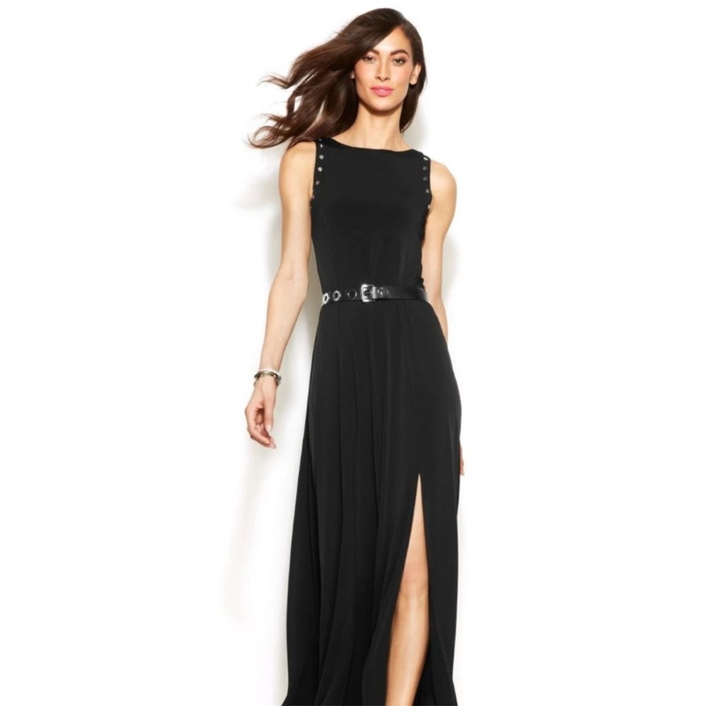 Micheal Kors Black Maxi Dress w Belt
